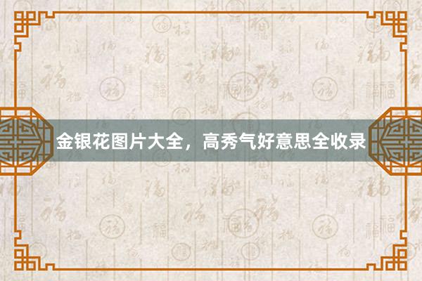 金银花图片大全，高秀气好意思全收录